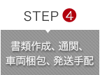 STEP4 書類作成、通関、車両梱包、発想手配